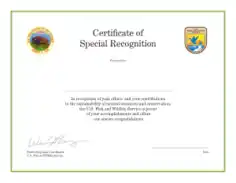 Printable Certificate of Recognition Template