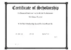 Free Download PDF Books, Academic Performance Scholarship Certificate Template