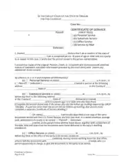 Certificate of Service Personal Form Template