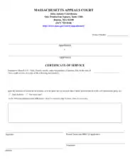 Federal Certificate of Service Template