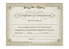 Personal Training Certificate PDF Template