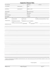 Inspection Release Note Form Template