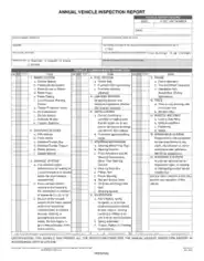 Annual Vehicle Inspection Report Form Template