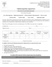 Vehicle Inspection Request Form Template