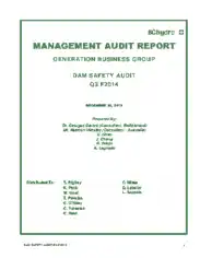 Dam Safety Management Audit Report Sample Template