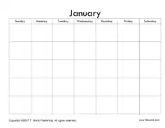 Basic Blank Monthly Calendar Template