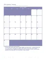 Microsoft Monthly Calendar Template
