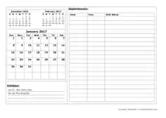 Free Download PDF Books, Monthly Appointment Calendar Template