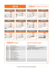 Free Download PDF Books, Caltech Payroll Yearly Calendar Template