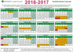 Model Year Calendar 2016-2017 Template