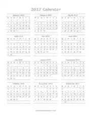 Free Download PDF Books, Printable Yearly Calendar Template