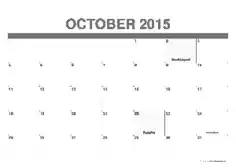 October Weekly Planning Calendar Template