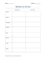 Free Download PDF Books, Weekly Calendar To Do List Template