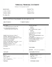 Simple Personal Financial Statement Template