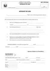 Affidavit of Loss Sample for Government Use Template