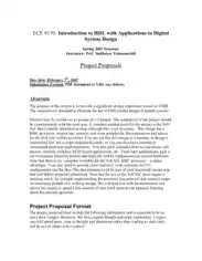 INtroduction to HDL Project Proposal Template