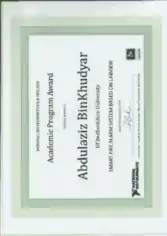 Sample Academic Award Certificate Template