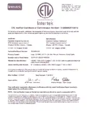 ETL Intertek Conformance Certificate Template