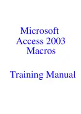 Microsoft Access 2003 Macros Training Book