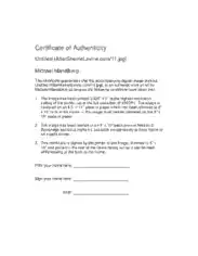 Untitled Certificate of Authenticity Template