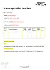 Fillable Sales Quotation Template
