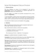 Risk Management Policy and Procedure Template