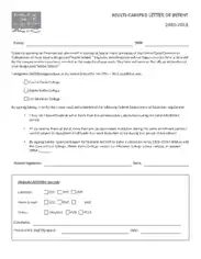 College Student Letter of Intent Template