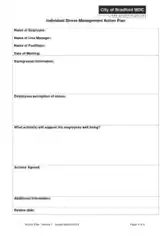 Individual Stress Management Action Plan Template