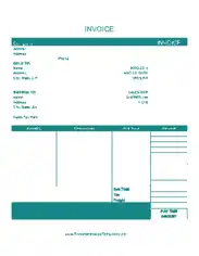 Billing Invoice Form Sample Template
