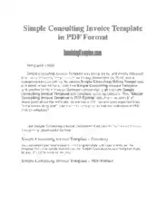 Free Download PDF Books, Billing Invoice Template for Consulting Template