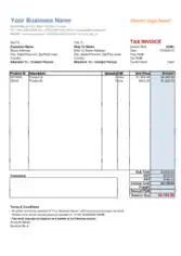 Tax Invoice Business Sample Template