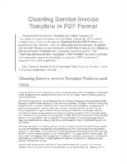 Cleaning Service Bill Invoice Template