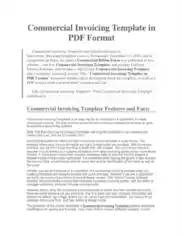 Free Download PDF Books, Commercial Invoice PDF Template