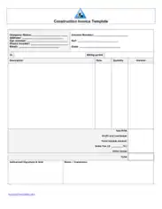 Construction Work Invoice Sample Free Template