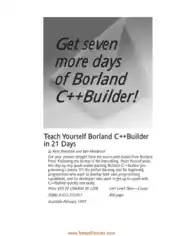 Teach Yourself Borland C++ Builder In 21 Days