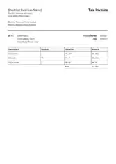Electrical Tax Invoice Sample Template