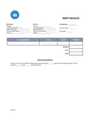 Property Rent Invoice Sample Template