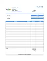 Restaurant Invoice With No Tax Template