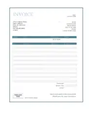 Free Download Service Invoice Template