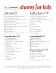 Printable Chore Chart for Kids Template