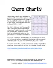 Printable Weekly Chore Charts for Kids Template