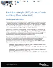 Free Download PDF Books, Ideal Weight Chart Template