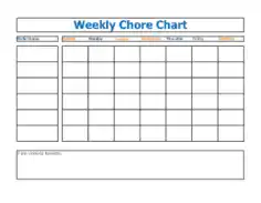 Free Download PDF Books, Weekly Chore Chart Template