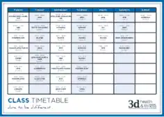 Class Time Table Chart Template
