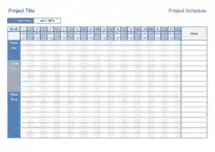 Project Time Schedule Chart Template