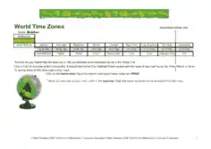 Time Zone Comparison Chart Template