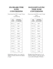 Free Download PDF Books, Time Zone Conversion Chart Template