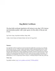 Sample Dog Birth Certificate Template