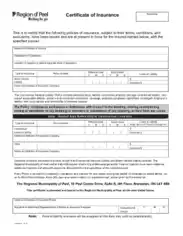 Certificate of Insurance PDF Template