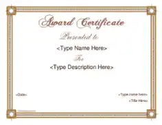 certificate for educations Template